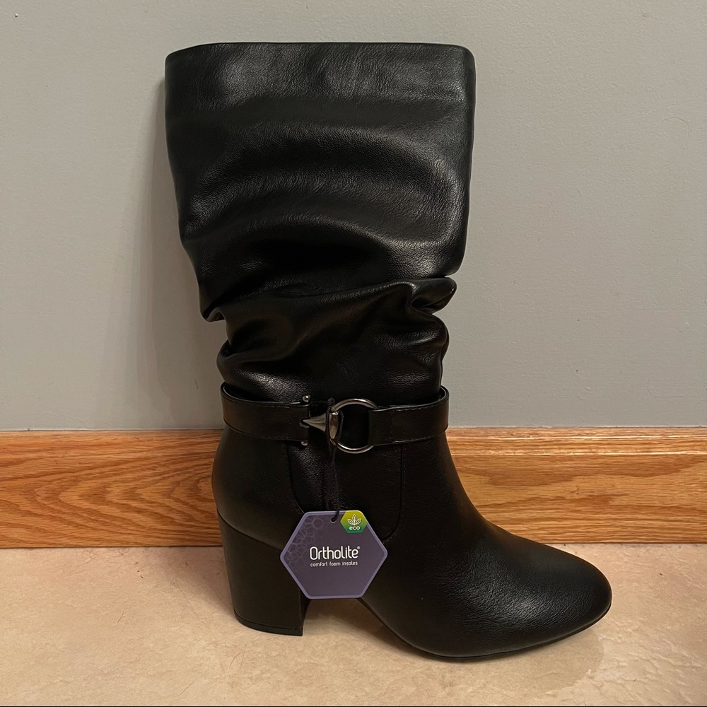 Croft & Barrow black slouch boots NIB size 10